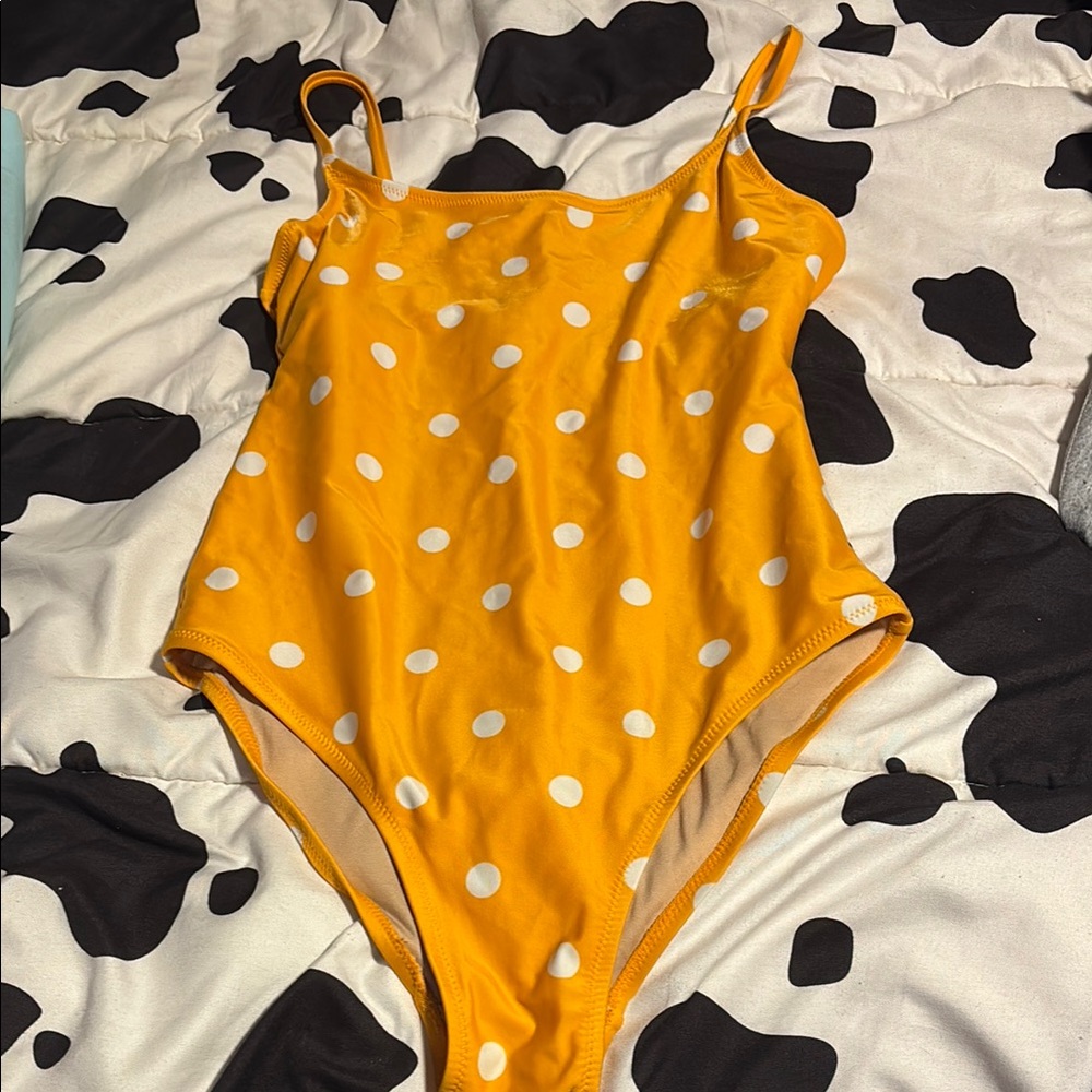 Old Navy Yellow Polka Dot One Piece Swimsuit